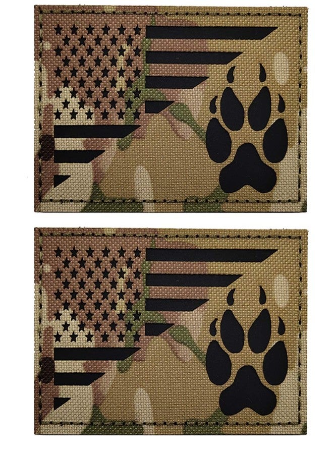 ODSP Reflective K9 Dog Handler Patches, K-9 USA Flag Tactical Military Appliques with Hook and Loop Fastener Backing for Medium and Large Animal Vests Harnesses - Image 1
